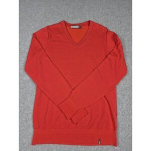 Kjus Ladies Kicki V-Neck Pullover Long Sleeve Orange Red‎ Knit Sweater Size 36